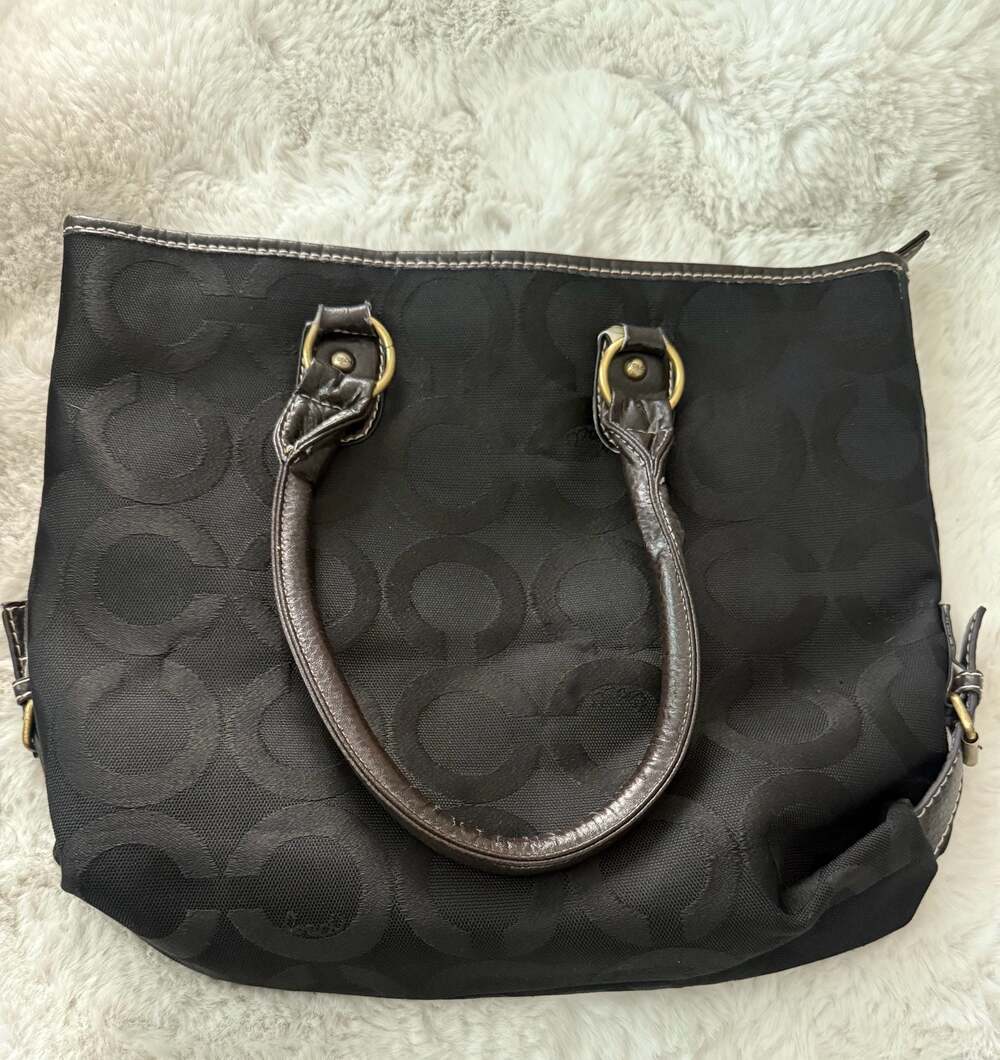 Coach Mia Signature Black Jacquard Tote Shoulder Bag G1073-15746